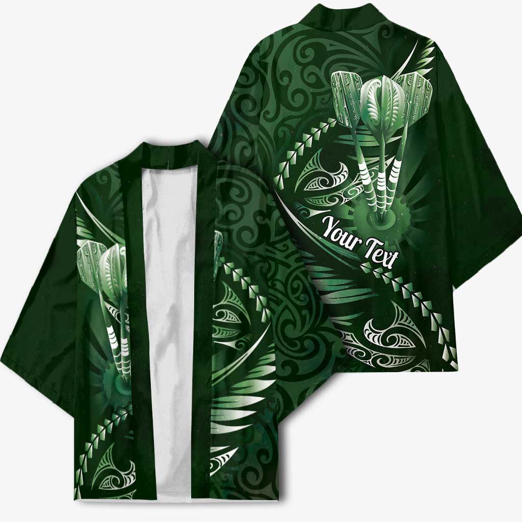 Personalised All Green New Zealand Darts Kimono Aoteroa Fern Maori Galaxy Style - Polynesian Pride