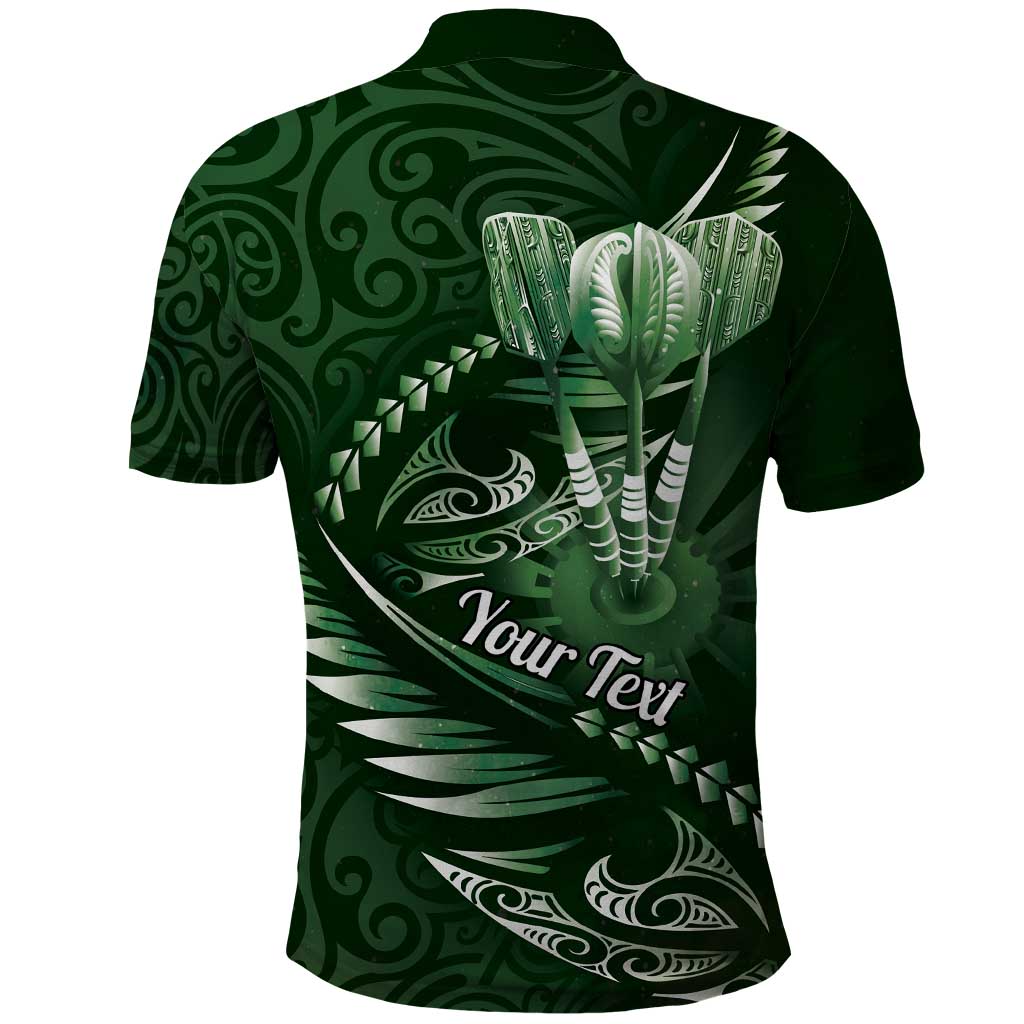Personalised All Green New Zealand Darts Polo Shirt Aoteroa Fern Maori Galaxy Style