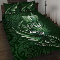 Personalised All Green New Zealand Darts Quilt Bed Set Aoteroa Fern Maori Galaxy Style