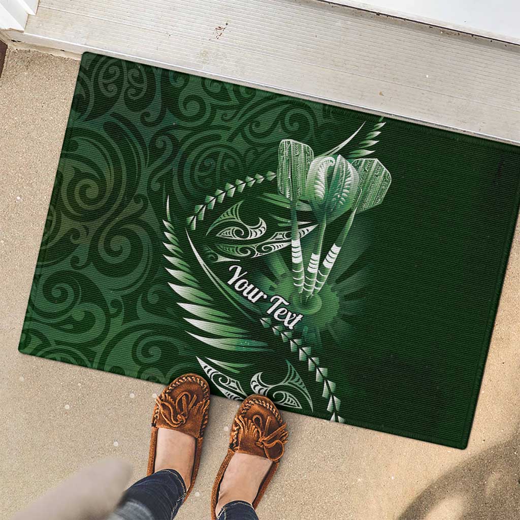 Personalised All Green New Zealand Darts Rubber Doormat Aoteroa Fern Maori Galaxy Style