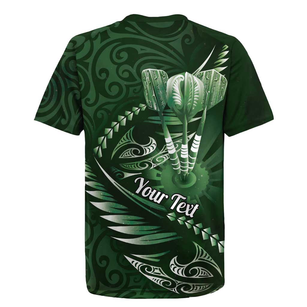Personalised All Green New Zealand Darts Rugby Jersey Aoteroa Fern Maori Galaxy Style