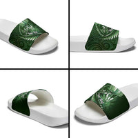 Personalised All Green New Zealand Darts Slide Sandals Aoteroa Fern Maori Galaxy Style - Polynesian Pride