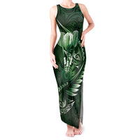 Personalised All Green New Zealand Darts Tank Maxi Dress Aoteroa Fern Maori Galaxy Style