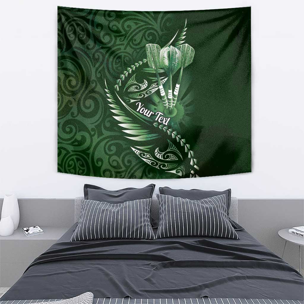 Personalised All Green New Zealand Darts Tapestry Aoteroa Fern Maori Galaxy Style