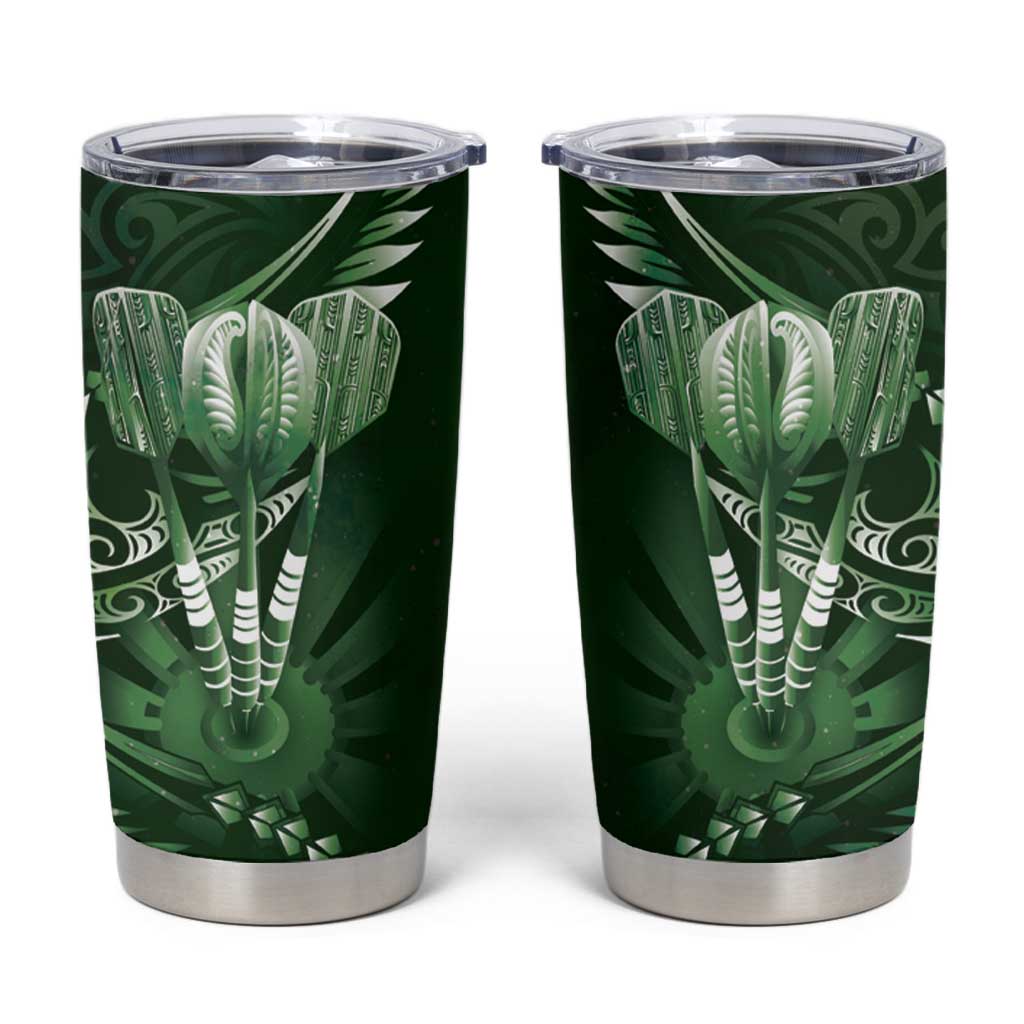 All Green New Zealand Darts Tumbler Cup Aoteroa Fern Maori Galaxy Style