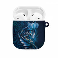 Personalised All Blue New Zealand Darts AirPods Case Aoteroa Fern Maori Galaxy Style - Polynesian Pride