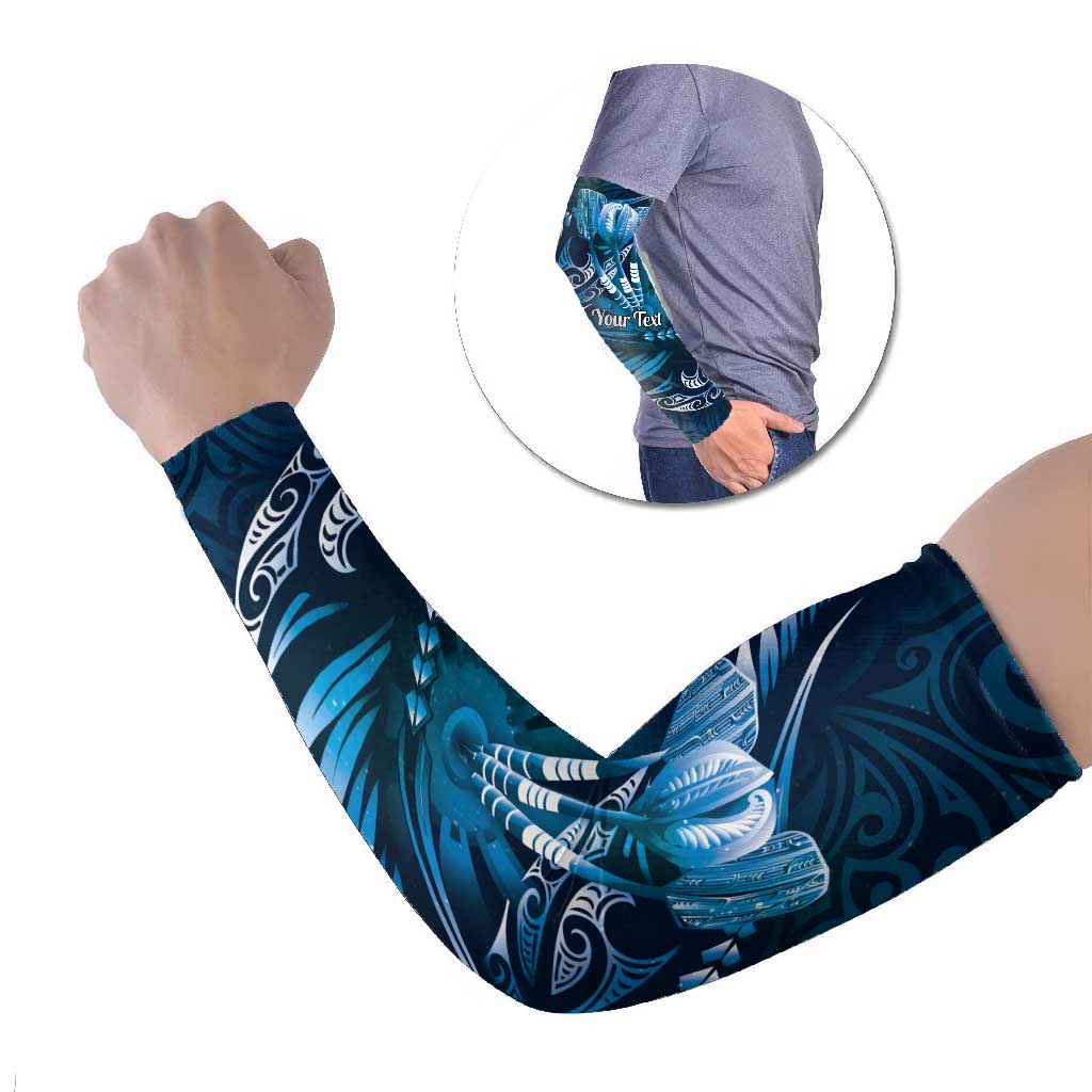 Personalised All Blue New Zealand Darts Arm Sleeves Aoteroa Fern Maori Galaxy Style - Polynesian Pride