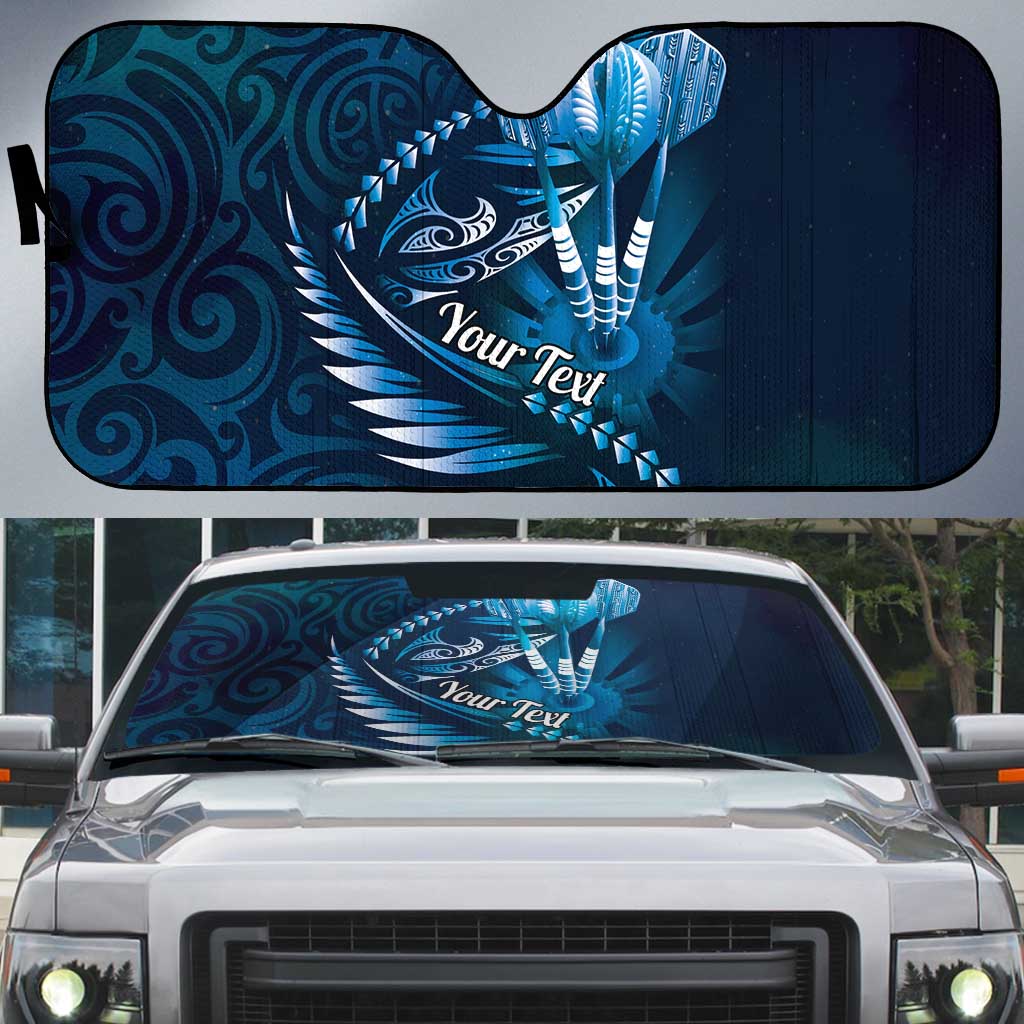 Personalised All Blue New Zealand Darts Auto Sun Shade Aoteroa Fern Maori Galaxy Style - Polynesian Pride