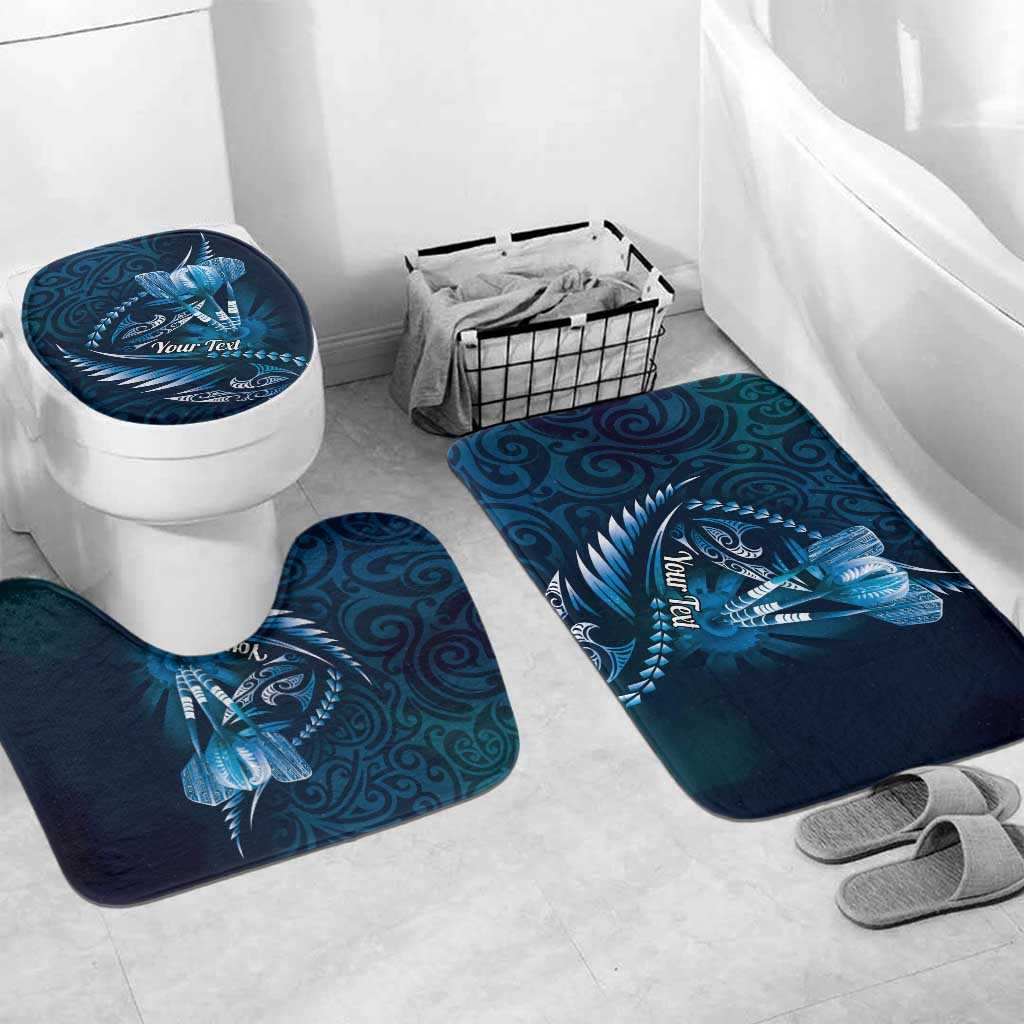 Personalised All Blue New Zealand Darts Bathroom Set Aoteroa Fern Maori Galaxy Style - Polynesian Pride