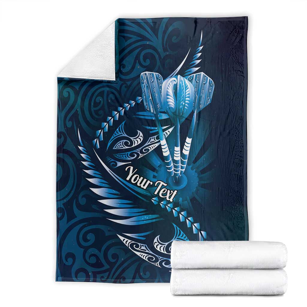 Personalised All Blue New Zealand Darts Blanket Aoteroa Fern Maori Galaxy Style