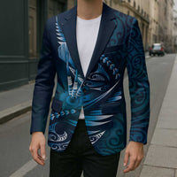 Personalised All Blue New Zealand Darts Blazer Aoteroa Fern Maori Galaxy Style - Polynesian Pride