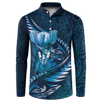 Personalised All Blue New Zealand Darts Button Sweatshirt Aoteroa Fern Maori Galaxy Style