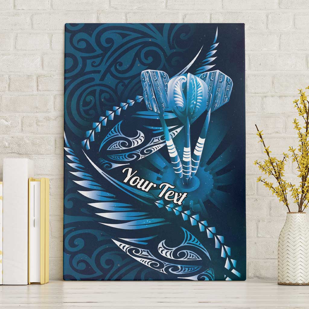 Personalised All Blue New Zealand Darts Canvas Wall Art Aoteroa Fern Maori Galaxy Style