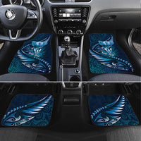 Personalised All Blue New Zealand Darts Car Mats Aoteroa Fern Maori Galaxy Style