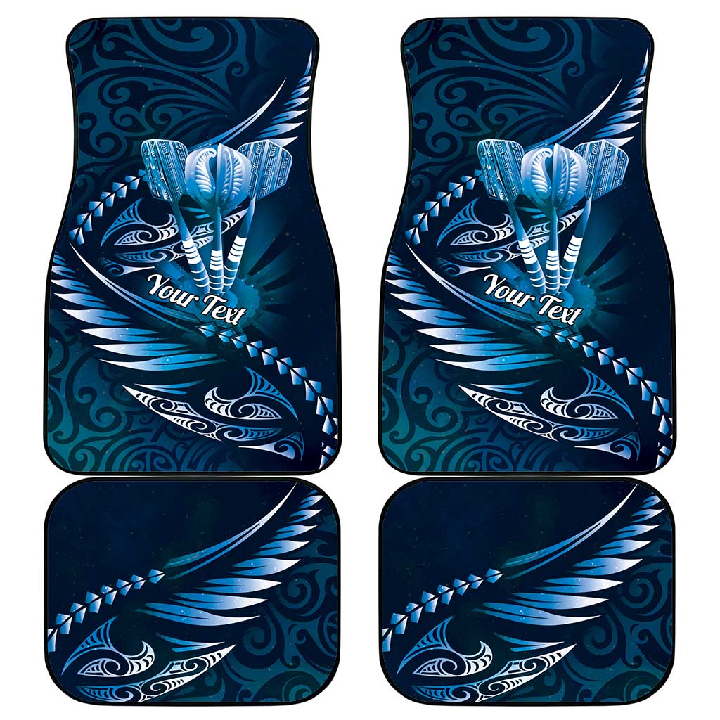 Personalised All Blue New Zealand Darts Car Mats Aoteroa Fern Maori Galaxy Style
