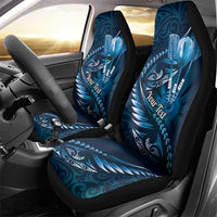 Personalised All Blue New Zealand Darts Car Seat Cover Aoteroa Fern Maori Galaxy Style