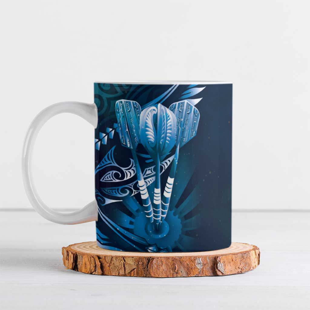 All Blue New Zealand Darts Ceramic Mug Aoteroa Fern Maori Galaxy Style - Polynesian Pride