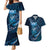 Personalised All Blue New Zealand Darts Couples Matching Mermaid Dress and Hawaiian Shirt Aoteroa Fern Maori Galaxy Style
