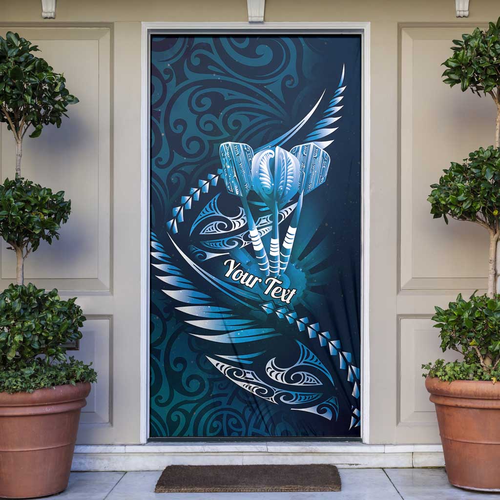 Personalised All Blue New Zealand Darts Door Cover Aoteroa Fern Maori Galaxy Style - Polynesian Pride