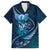 Personalised All Blue New Zealand Darts Family Matching Long Sleeve Bodycon Dress and Hawaiian Shirt Aoteroa Fern Maori Galaxy Style