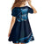 Personalised All Blue New Zealand Darts Family Matching Off The Shoulder Long Sleeve Dress and Hawaiian Shirt Aoteroa Fern Maori Galaxy Style