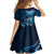 Personalised All Blue New Zealand Darts Family Matching Off Shoulder Maxi Dress and Hawaiian Shirt Aoteroa Fern Maori Galaxy Style