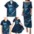 Personalised All Blue New Zealand Darts Family Matching Puletasi and Hawaiian Shirt Aoteroa Fern Maori Galaxy Style