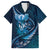 Personalised All Blue New Zealand Darts Family Matching Short Sleeve Bodycon Dress and Hawaiian Shirt Aoteroa Fern Maori Galaxy Style