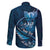 Personalised All Blue New Zealand Darts Family Matching Short Sleeve Bodycon Dress and Hawaiian Shirt Aoteroa Fern Maori Galaxy Style