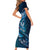 Personalised All Blue New Zealand Darts Family Matching Short Sleeve Bodycon Dress and Hawaiian Shirt Aoteroa Fern Maori Galaxy Style