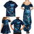 Personalised All Blue New Zealand Darts Family Matching Summer Maxi Dress and Hawaiian Shirt Aoteroa Fern Maori Galaxy Style