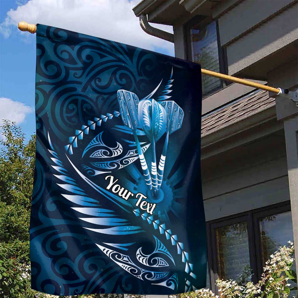 Personalised All Blue New Zealand Darts Garden Flag Aoteroa Fern Maori Galaxy Style