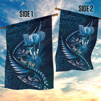 Personalised All Blue New Zealand Darts Garden Flag Aoteroa Fern Maori Galaxy Style