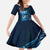 Personalised All Blue New Zealand Darts Kid Short Sleeve Dress Aoteroa Fern Maori Galaxy Style