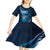 Personalised All Blue New Zealand Darts Kid Short Sleeve Dress Aoteroa Fern Maori Galaxy Style