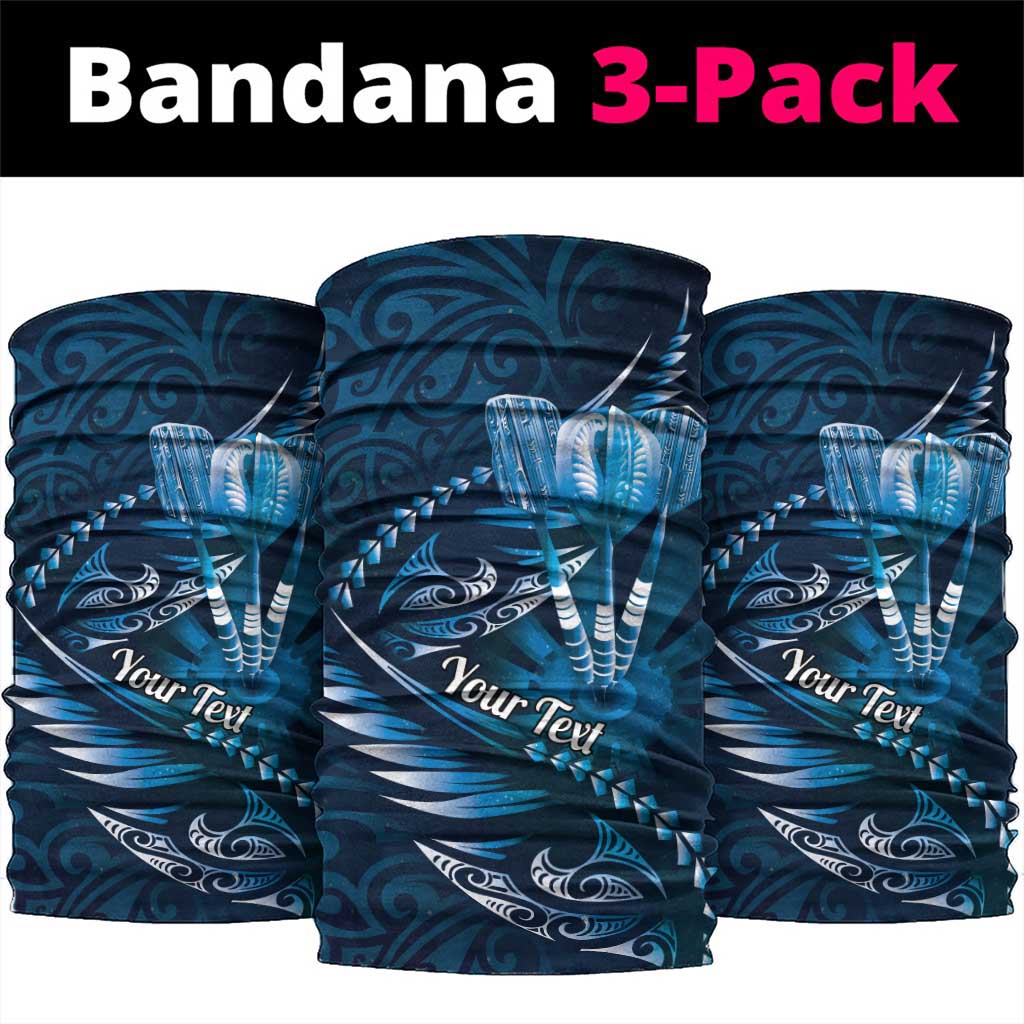 Personalised All Blue New Zealand Darts Neck Gaiter Aoteroa Fern Maori Galaxy Style - Polynesian Pride
