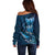 Personalised All Blue New Zealand Darts Off Shoulder Sweater Aoteroa Fern Maori Galaxy Style