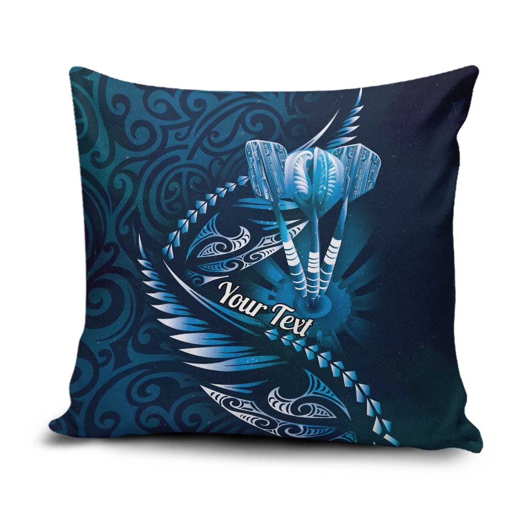 Personalised All Blue New Zealand Darts Pillow Cover Aoteroa Fern Maori Galaxy Style - Polynesian Pride