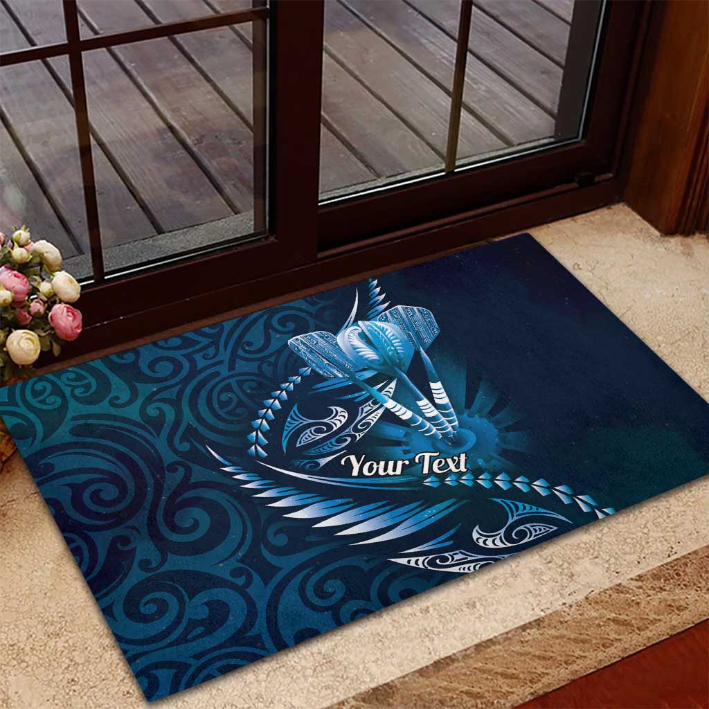 Personalised All Blue New Zealand Darts Rubber Doormat Aoteroa Fern Maori Galaxy Style