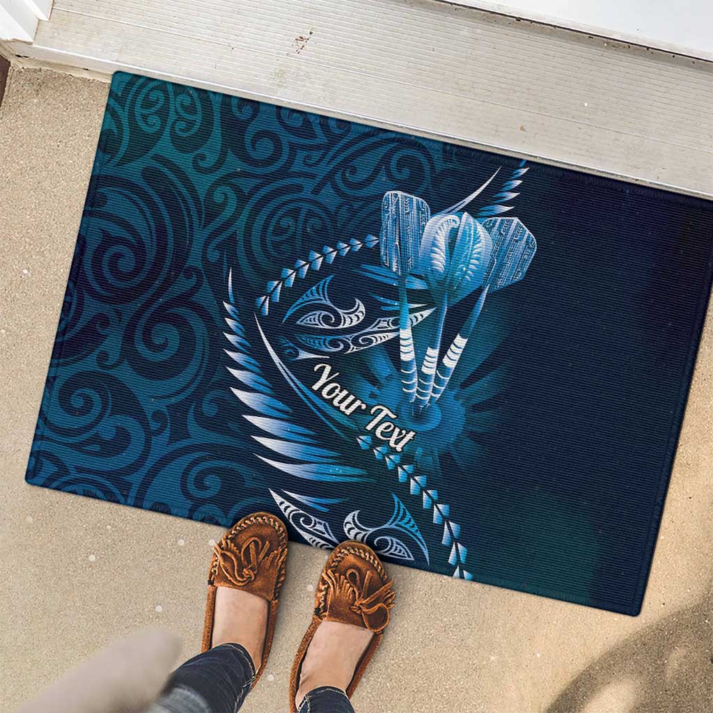 Personalised All Blue New Zealand Darts Rubber Doormat Aoteroa Fern Maori Galaxy Style