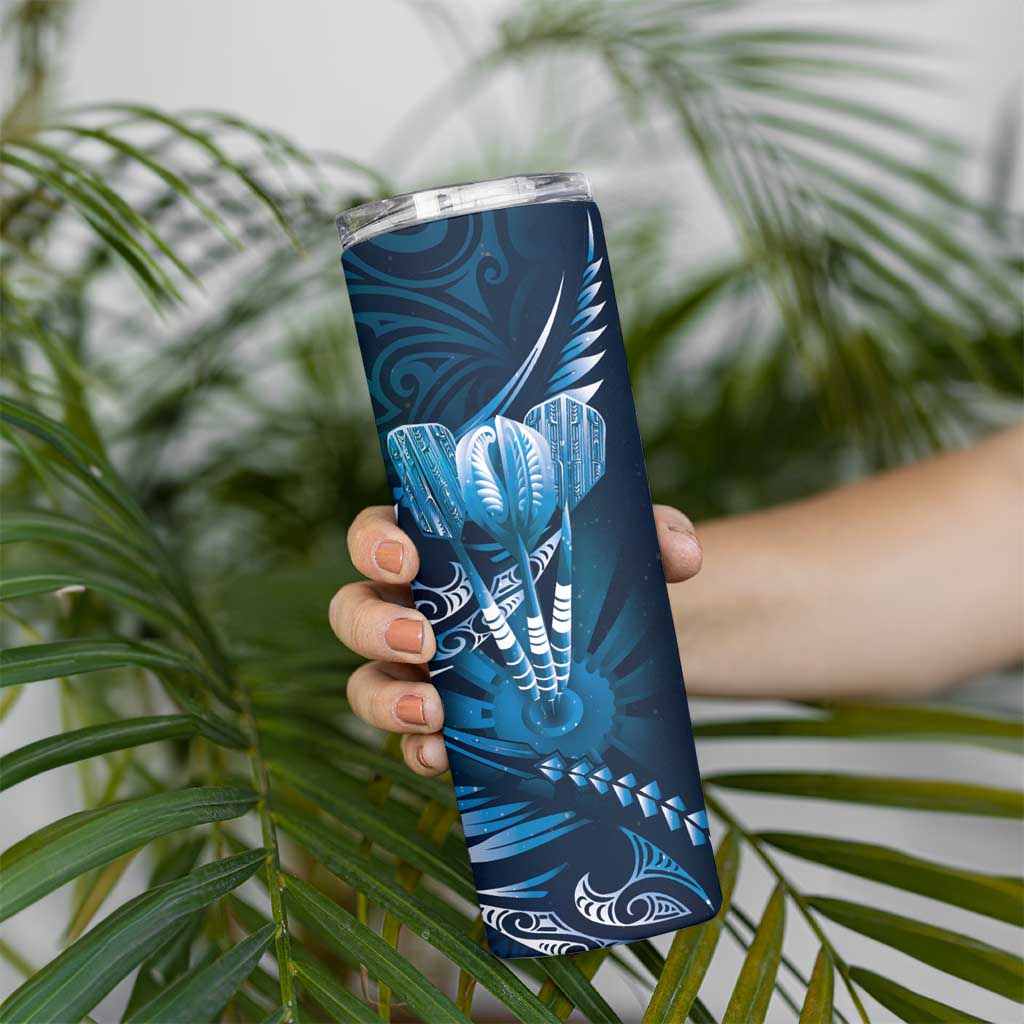All Blue New Zealand Darts Skinny Tumbler Aoteroa Fern Maori Galaxy Style