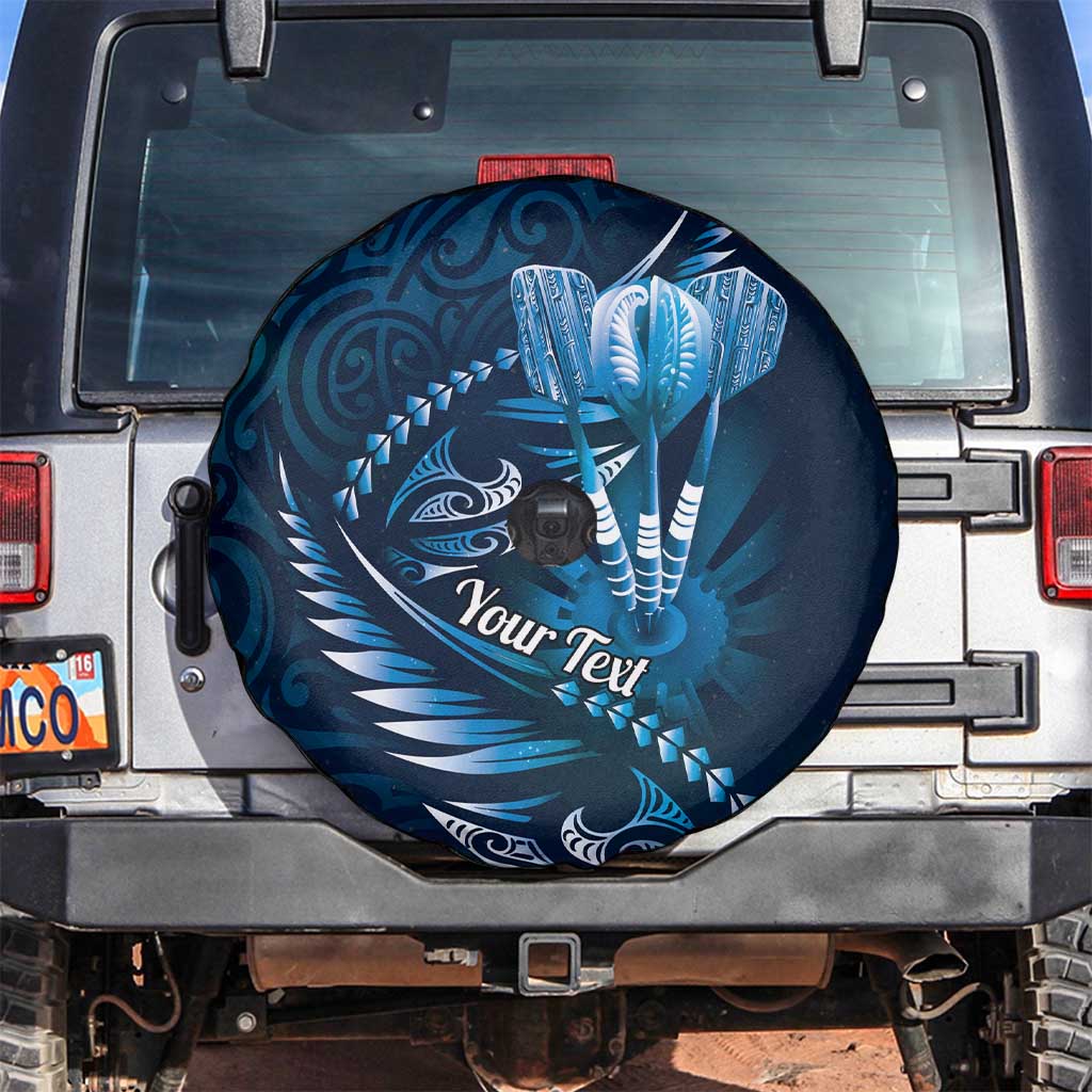 Personalised All Blue New Zealand Darts Spare Tire Cover Aoteroa Fern Maori Galaxy Style