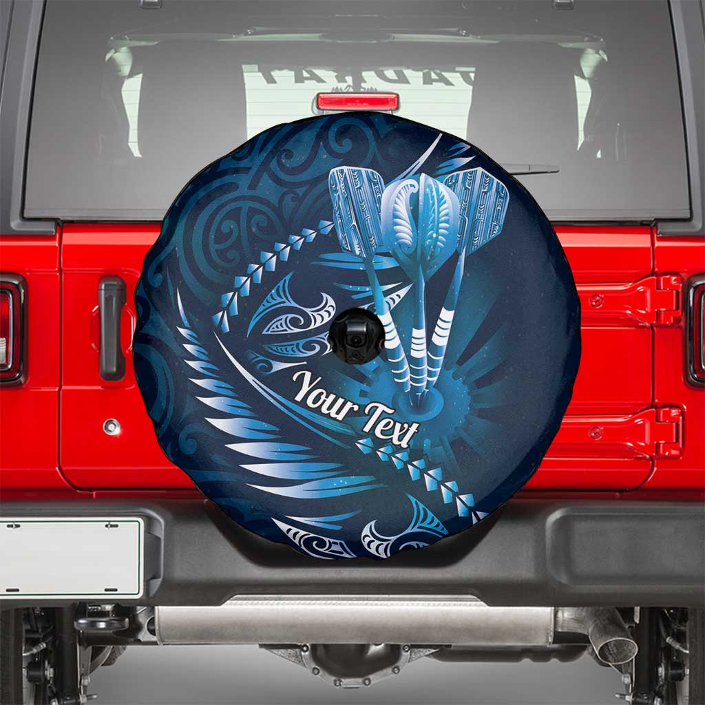 Personalised All Blue New Zealand Darts Spare Tire Cover Aoteroa Fern Maori Galaxy Style
