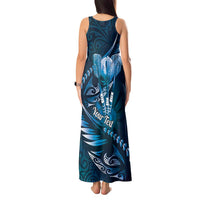 Personalised All Blue New Zealand Darts Tank Maxi Dress Aoteroa Fern Maori Galaxy Style