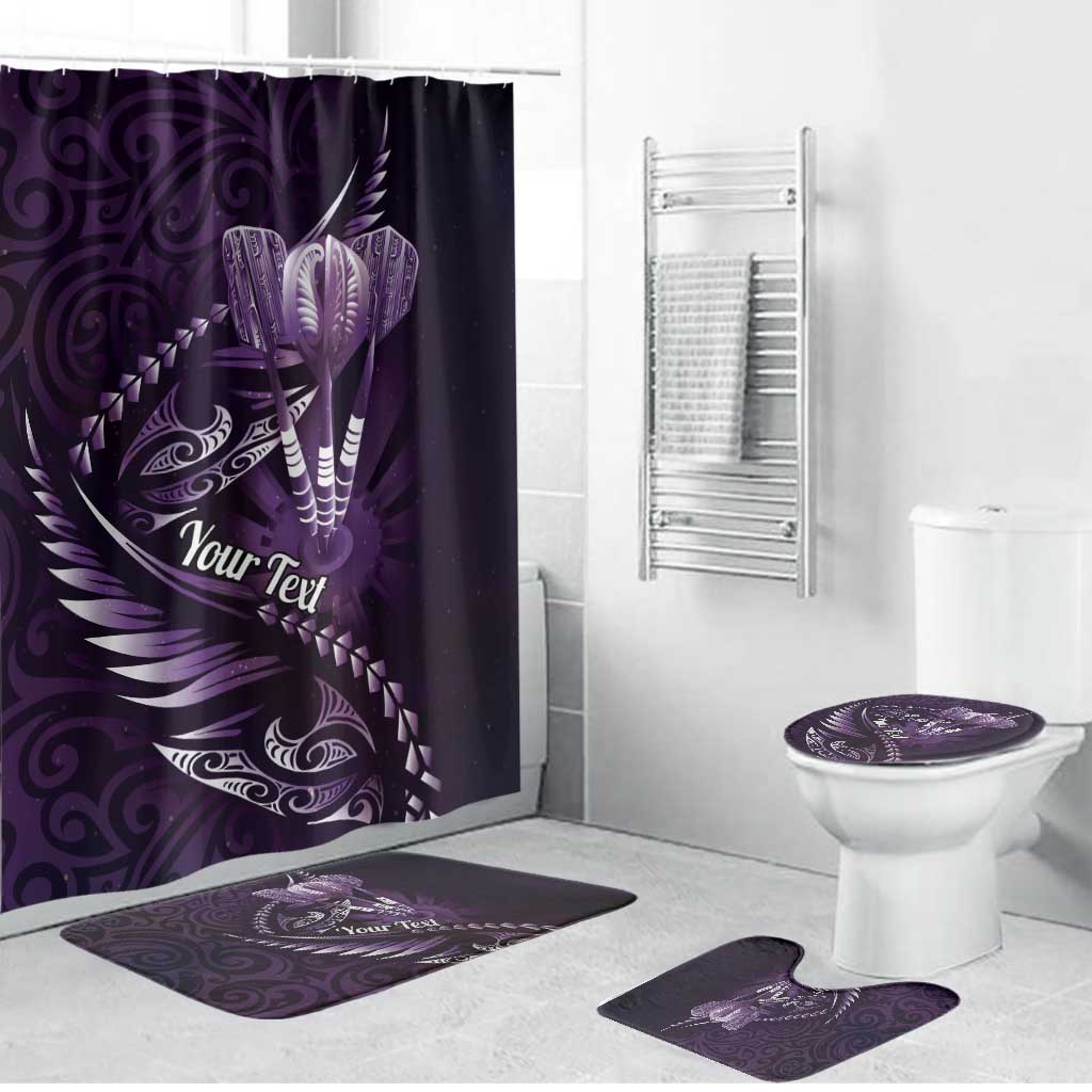 Personalised All Purple New Zealand Darts Bathroom Set Aoteroa Fern Maori Galaxy Style - Polynesian Pride