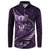 Personalised All Purple New Zealand Darts Button Sweatshirt Aoteroa Fern Maori Galaxy Style