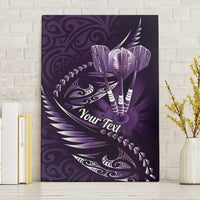 Personalised All Purple New Zealand Darts Canvas Wall Art Aoteroa Fern Maori Galaxy Style