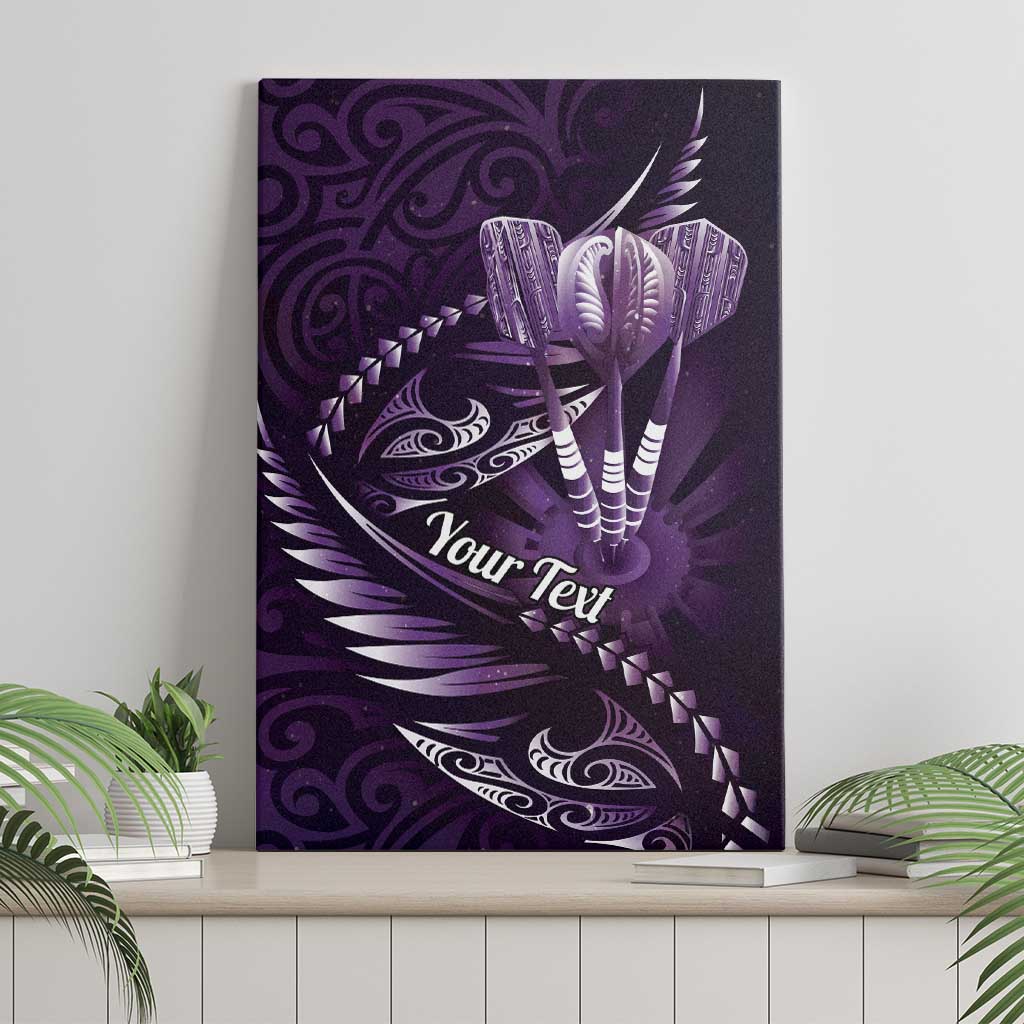 Personalised All Purple New Zealand Darts Canvas Wall Art Aoteroa Fern Maori Galaxy Style