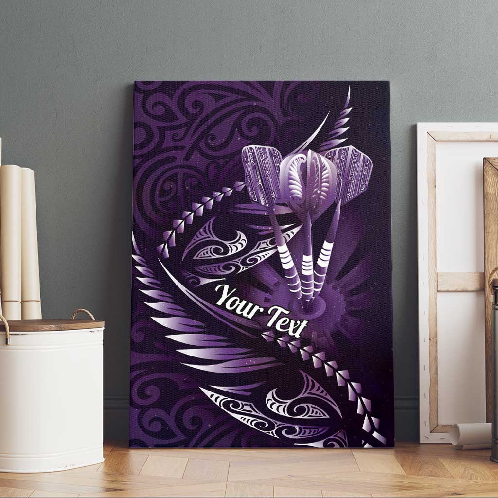 Personalised All Purple New Zealand Darts Canvas Wall Art Aoteroa Fern Maori Galaxy Style