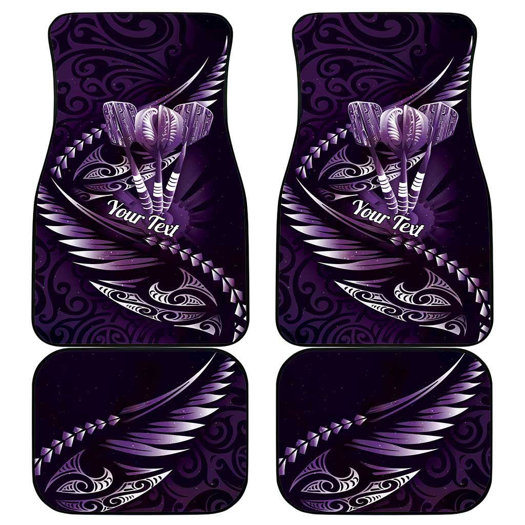 Personalised All Purple New Zealand Darts Car Mats Aoteroa Fern Maori Galaxy Style